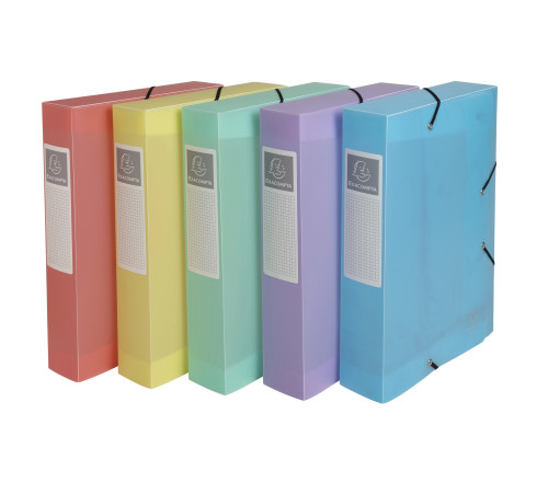 Boite de classement Cartobox livrée à plat Dos 60mm Polypropylène Chromaline pastel - A4