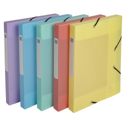 Boite de classement Cartobox livrée à plat Dos 25mm Polypropylène Chromaline pastel - A4