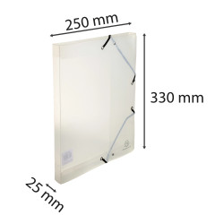 Boite de classement Exabox Dos 25mm Polypropylène Crystal - A4