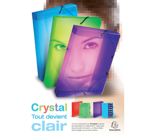 Boite de classement Exabox Dos 25mm Polypropylène Crystal - A4