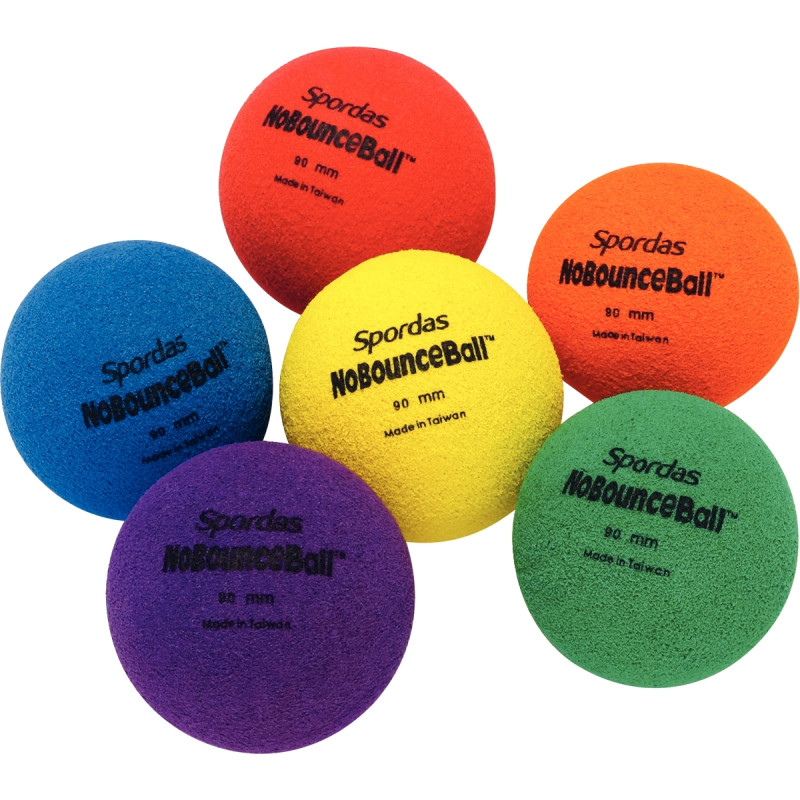 Lot de 6 balles non rebondissantes diamètre 9cm
