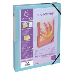 Boite de classement polypropylène Kreacover Pastel dos 40mm - A4