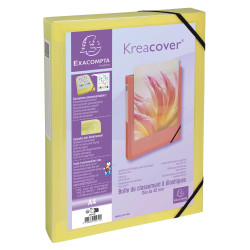 Boite de classement polypropylène Kreacover Pastel dos 40mm - A4