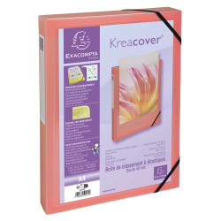 Boite de classement polypropylène Kreacover Pastel dos 40mm - A4