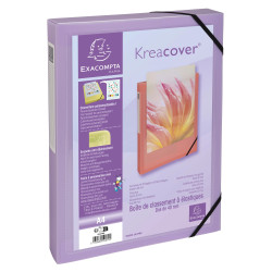 Boite de classement polypropylène Kreacover Pastel dos 40mm - A4