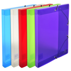 Boite de classement Exabox en polypropylène - dos 25mm - Crystal Colours - A4