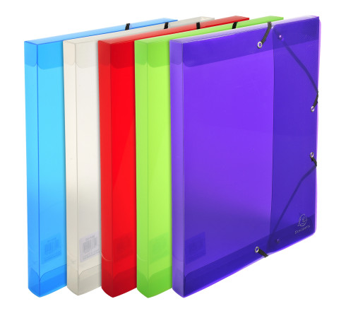 Boite de classement Exabox en polypropylène - dos 25mm - Crystal Colours - A4