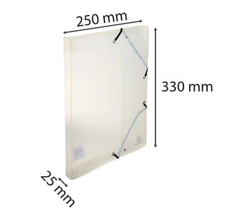 Boite de classement Exabox en polypropylène - dos 25mm - Crystal Colours - A4