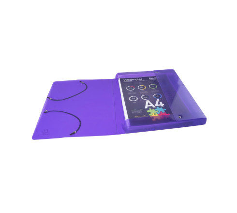 Boite de classement Exabox en polypropylène - dos 25mm - Crystal Colours - A4