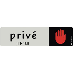 Plaque aluminium de signalisation avec texte en braille Privé" format