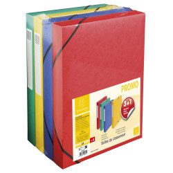 Lot de 4 boîtes de classement dos 40mm carte marbrée - A4