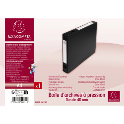 Boite de classement à pression Dos 40mm polypropylène 7/10e Opaque - A4