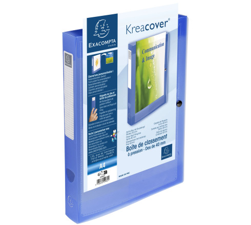Boite de classement à pression Dos 40mm polypropylène chromaline 7/10e Krea Cover