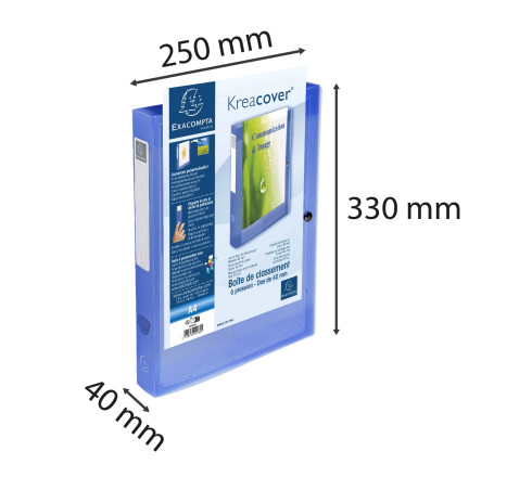Boite de classement à pression Dos 40mm polypropylène chromaline 7/10e Krea Cover