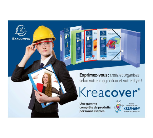 Boite de classement à pression Dos 40mm polypropylène chromaline 7/10e Krea Cover