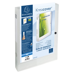 Boite de classement à pression Dos 40mm polypropylène chromaline 7/10e Krea Cover