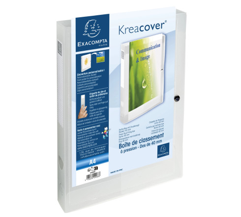 Boite de classement à pression Dos 40mm polypropylène chromaline 7/10e Krea Cover