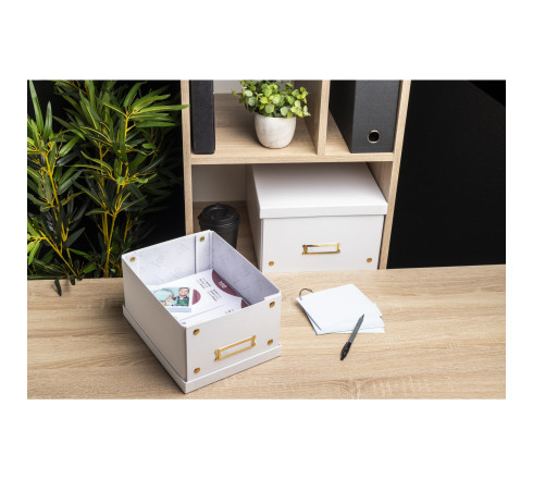 Boîte de rangement à plat carton 20x26x15cm Néo Déco