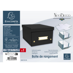 Boîte de rangement à plat carton 20x26x15cm Néo Déco