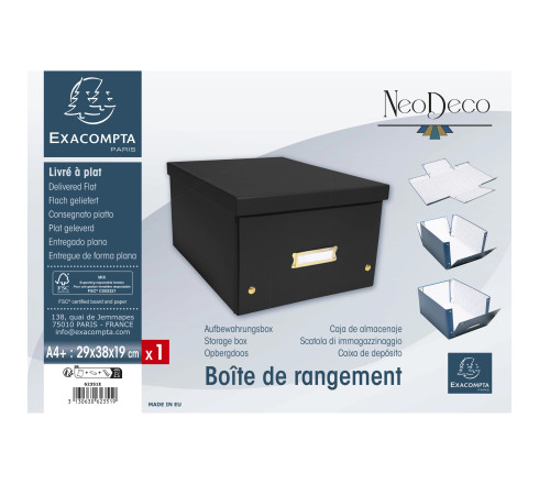 Boîte de rangement à plat carton 27x36x19cm Néo Déco