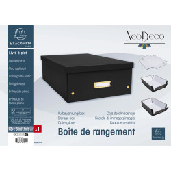 Boîte de rangement à plat carton 33x50x16cm Néo Déco