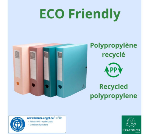 Boîte de classement à pression dos 60mm PP recyclé Skandi