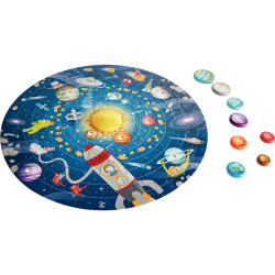Puzzle rond 102 pièces, le système solaire
