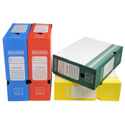Boite archive Dos 100mm carton ondulé couleurs - 25x34cm