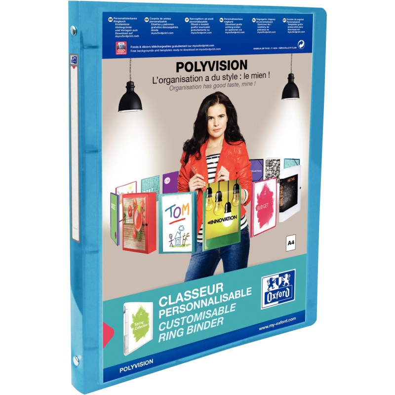 Classeur personnalisable en polypropylène POLYVISION, format A4, dos 2
