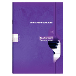 Cahier piqué musique et chant 48 pages, format A4, seyès / portées, pa