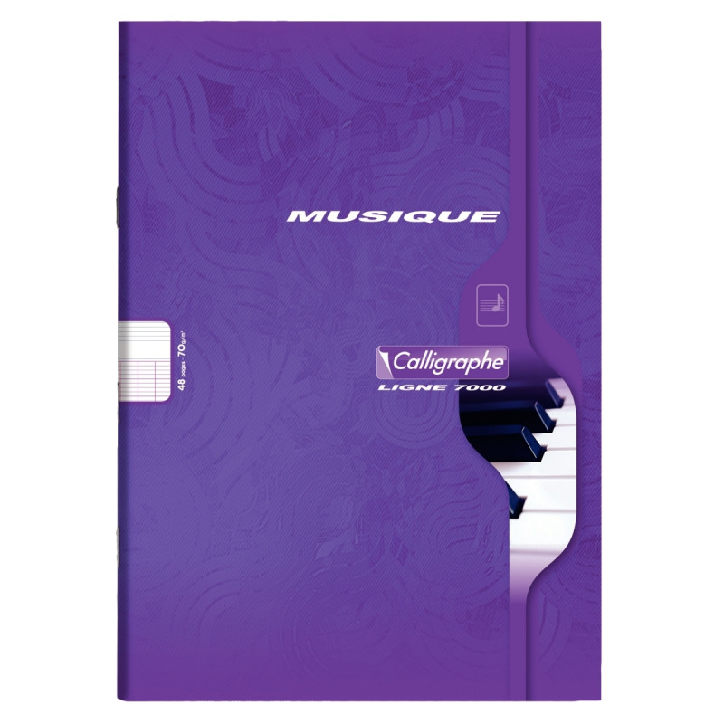 Cahier piqué musique et chant 48 pages, format A4, seyès / portées, pa