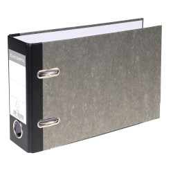 Classeur à levier papier marbre gris dos de 70mm - A5 horizontal.