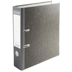 Classeur à levier papier marbre gris dos de 80mm - dos couleur - A4.