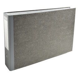 Classeur à levier papier marbre gris dos de 80mm - A3 horizontal.