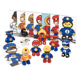 Lot de 8 personnages les métiers TOLO + 8 puzzles