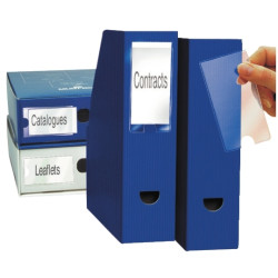 Blister de 6 porte-étiquettes adhésives en polypropylène format 62x150