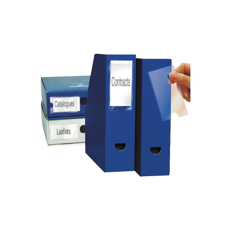 Blister de 6 porte-étiquettes adhésives en polypropylène format 62x150