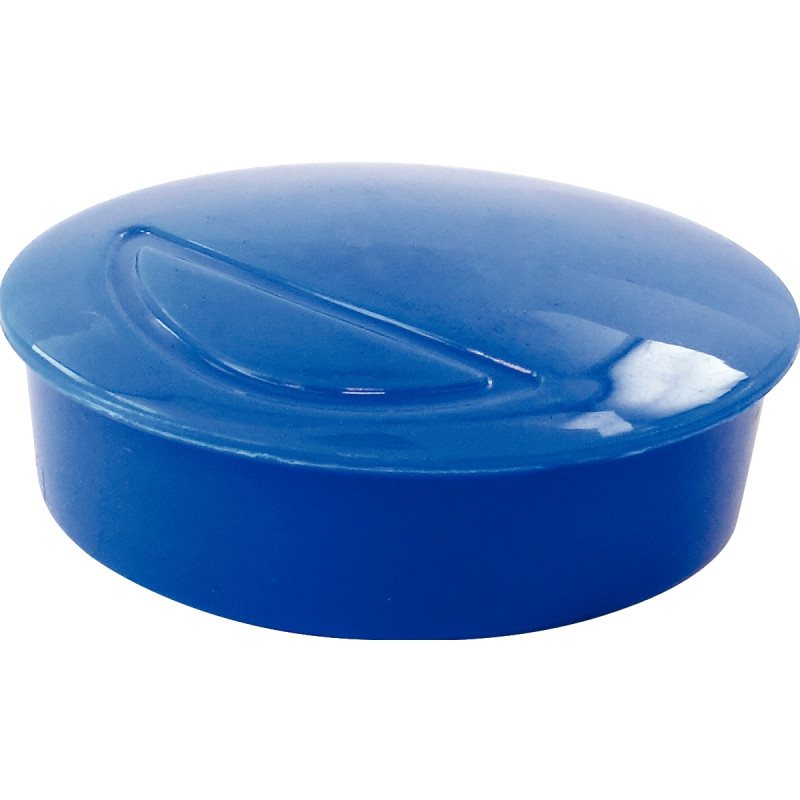 Blister de 4 punaises magnétiques, diamètre 32 mm. Bleu