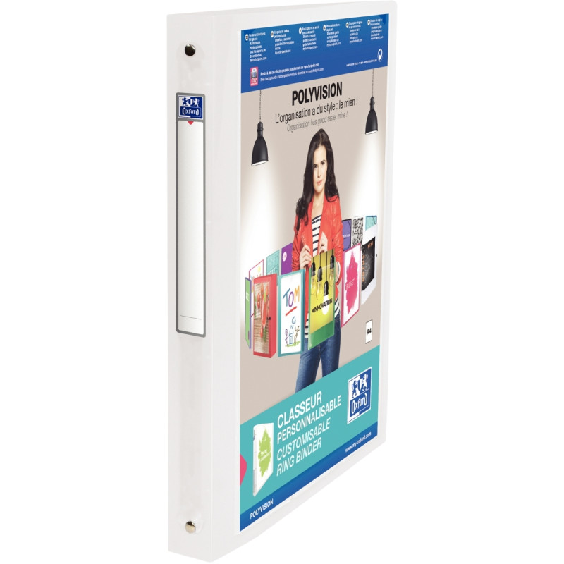 Classeur personnalisable en polypropylène POLYVISION, format A4, dos 3