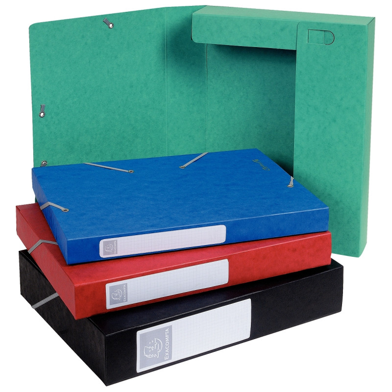 Boîte de classement en carte lustrée CARTOBOX dos 4 cm, coloris assort