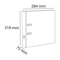 Classeur à levier polypropylène dos de 75mm