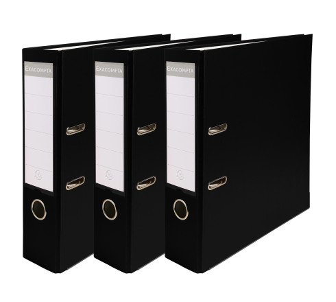 Lot de 3 classeurs à levier - dos de 80mm - format à classer A4 - extérieur en polypropylène / intérieur en papier
