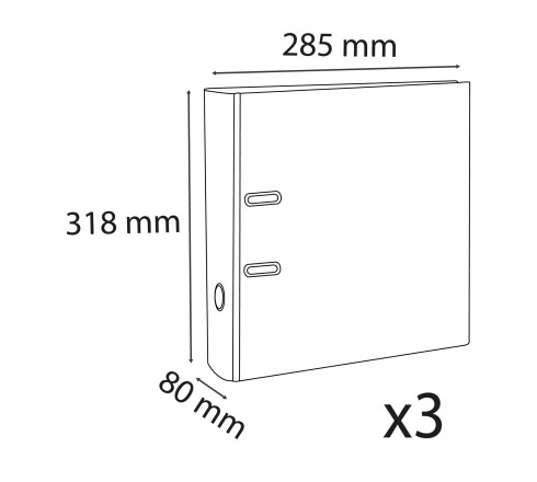 Lot de 3 classeurs à levier - dos de 80mm - format à classer A4 - extérieur en polypropylène / intérieur en papier
