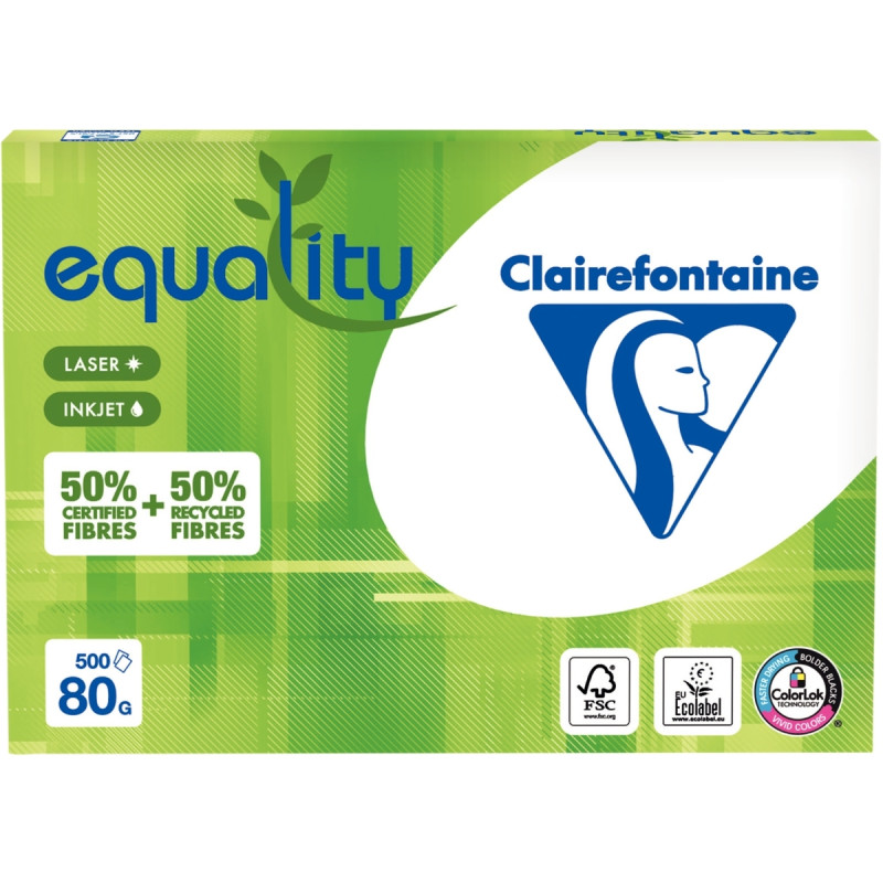 Ramette de 500 feuilles format A3 80g 50% recyclé EQUALITY
