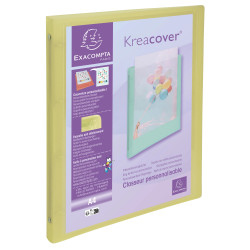 Classeur 4 anneaux 15mm polypropylène Kreacover Pastel - A4