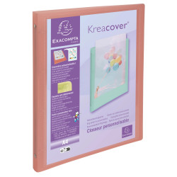 Classeur 4 anneaux 15mm polypropylène Kreacover Pastel - A4