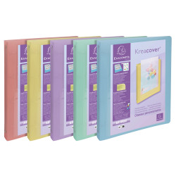 Classeur 4 anneaux 30mm polypropylène Kreacover Pastel - A4 Maxi