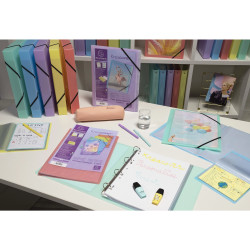 Classeur 4 anneaux 30mm polypropylène Kreacover Pastel - A4 Maxi