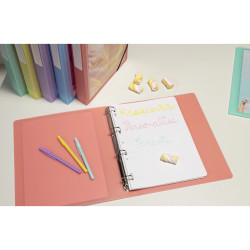 Classeur 4 anneaux 30mm polypropylène Kreacover Pastel - A4 Maxi