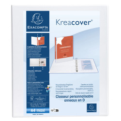 Classeur PP personnalisable Kreacover - 2 anneaux en D 15mm - A4 maxi